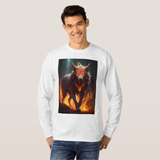 Grotesque Demonic Wolf T-Shirt Design"