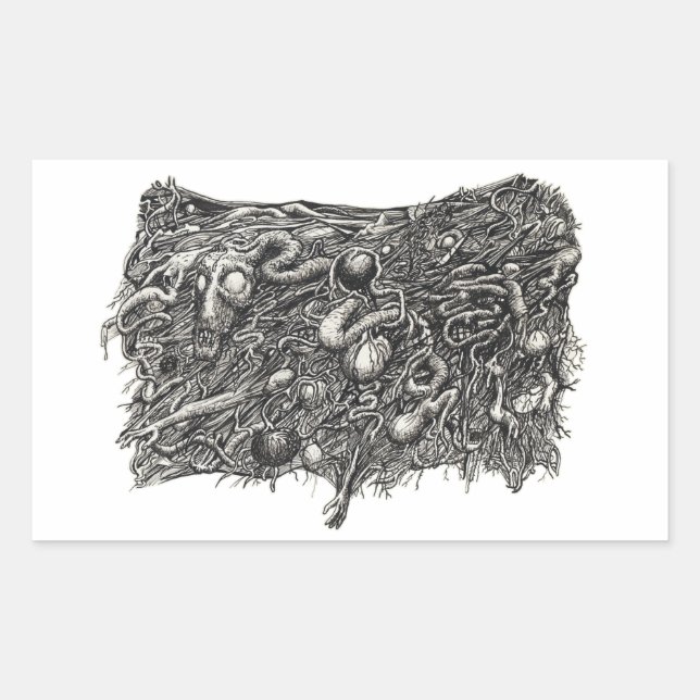Grotesque Number 1, Flat Rectangular Sticker (Front)