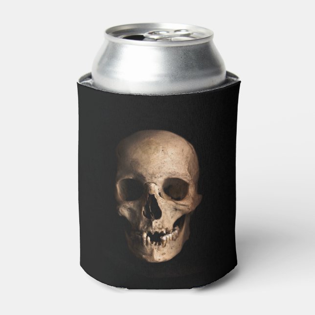 Grotesque skull with Head Split Open Can Cooler (Can Front)