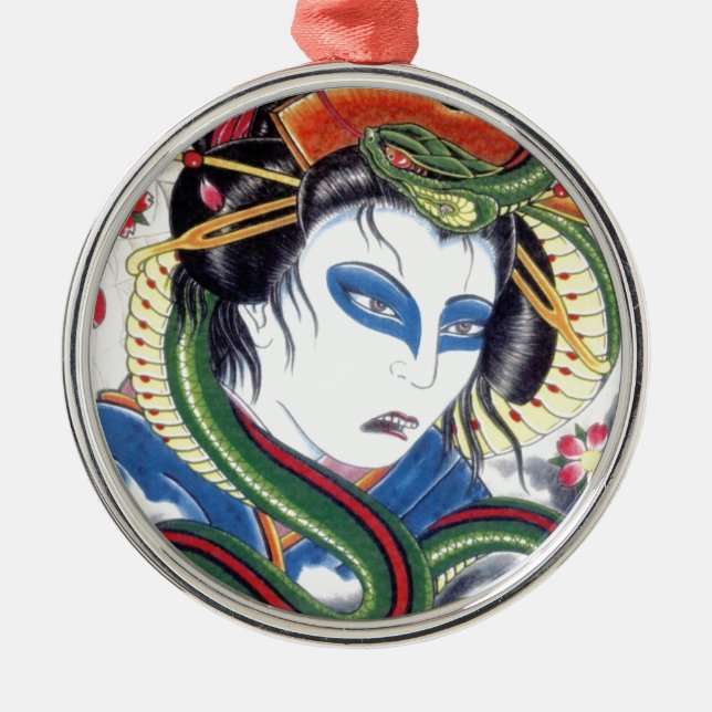 Grotesque & Snake Metal Ornament (Front)