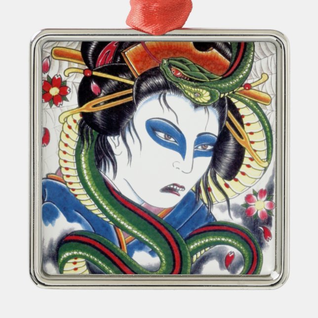 Grotesque & Snake Metal Ornament (Front)