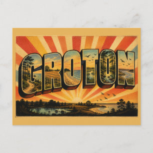 Groton Connecticut Coastal Woodlands Beach Art Postcard