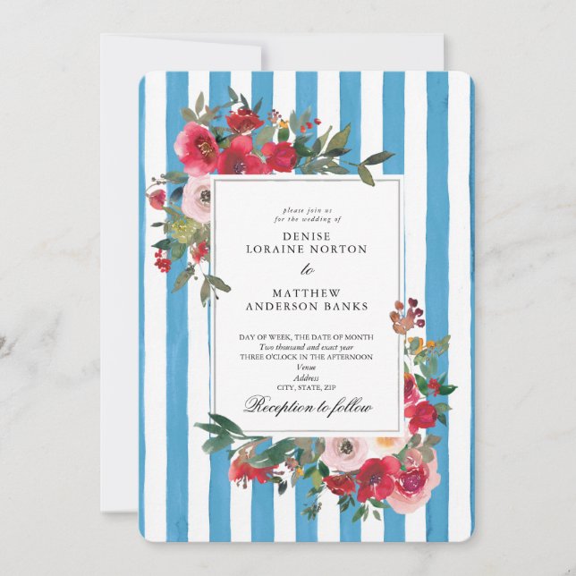 Grotto Blue Wedding Invitation (Front)