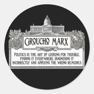 Groucho Marx on Politics Classic Round Sticker