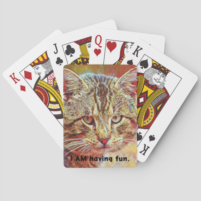 Grouchy Big Cat Funny Playing Cards (Back)