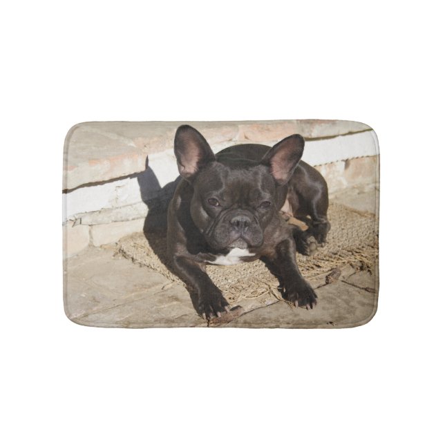 Grouchy French Bulldog Bath Mat (Front)