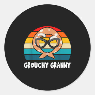 Grouchy Granny Funny Retro Vintage Classic Round Sticker