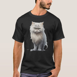 Grouchy Persian Fluffball Grumpy WhiteGray Persian T-Shirt