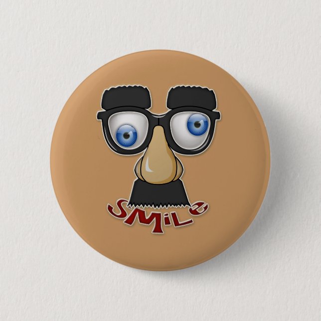 grouchy smile 6 cm round badge (Front)