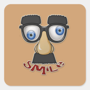 grouchy smile square sticker