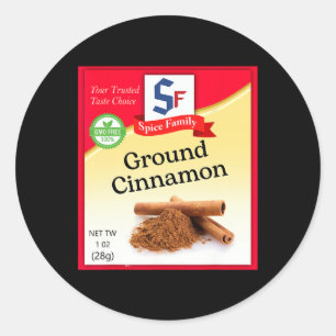 Ground Cinnamon Condiment Holiday Spice Group Cost Classic Round Sticker