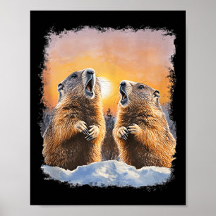 Ground Hog Day Howling At Sunrise Groundhogs Tank Poster