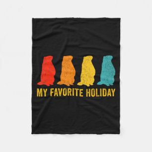 Ground Hog Day Shirt Decorations Costume Woodchuck Fleece Blanket