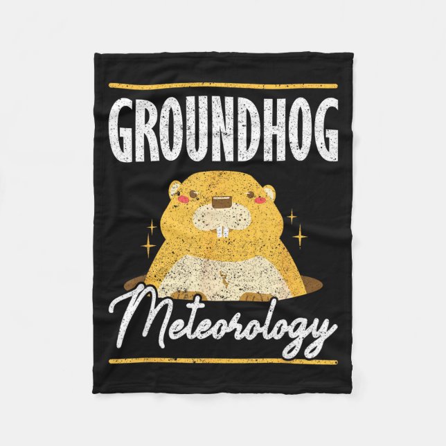 Ground Hog Groundhog Meteorology  Fleece Blanket (Front)