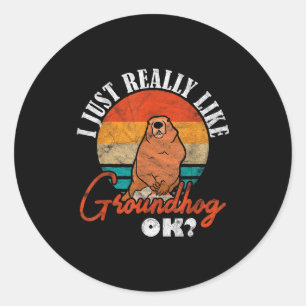 Ground Hog I Just Really Like Groundhog Ok _3 Classic Round Sticker