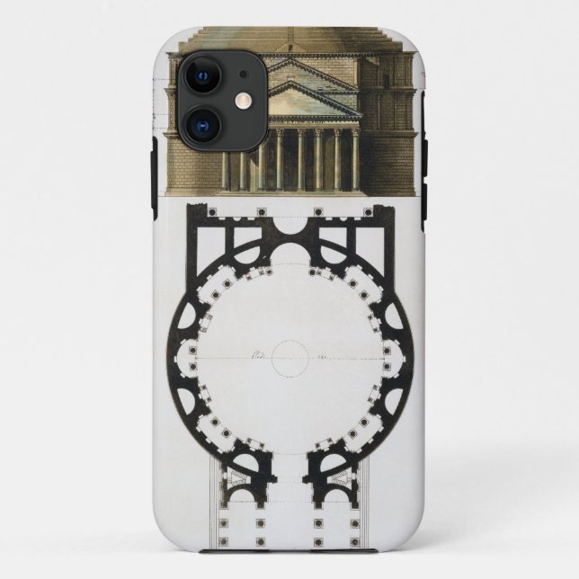 Ground plan and facade of the Pantheon, Rome, from Case-Mate iPhone Case (Back)