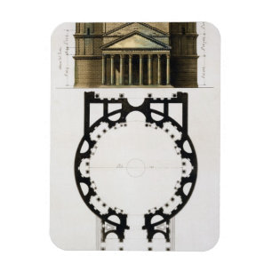 Ground plan and facade of the Pantheon, Rome, from Magnet