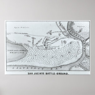 Ground Plan of the Battle of San Jacinto Poster