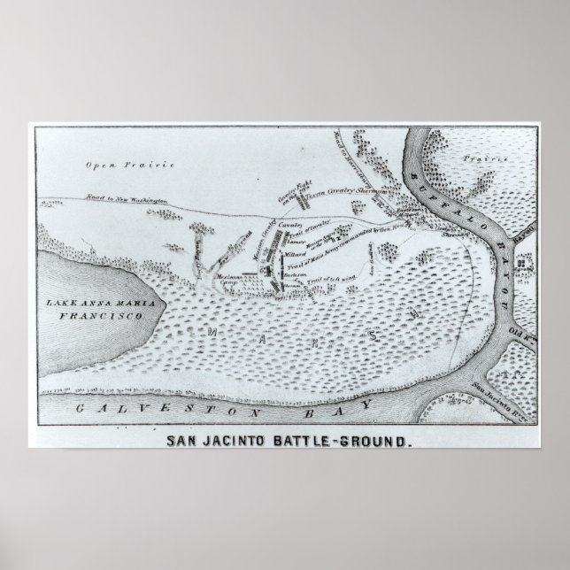 Ground Plan of the Battle of San Jacinto Poster (Front)