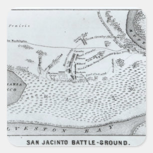 Ground Plan of the Battle of San Jacinto Square Sticker