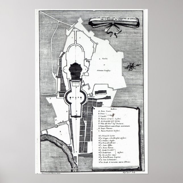 Ground plan of the Vatican, Rome Poster (Front)