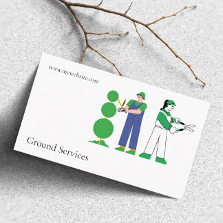 Ground Services Landscaping Gardening Gardener Business Card