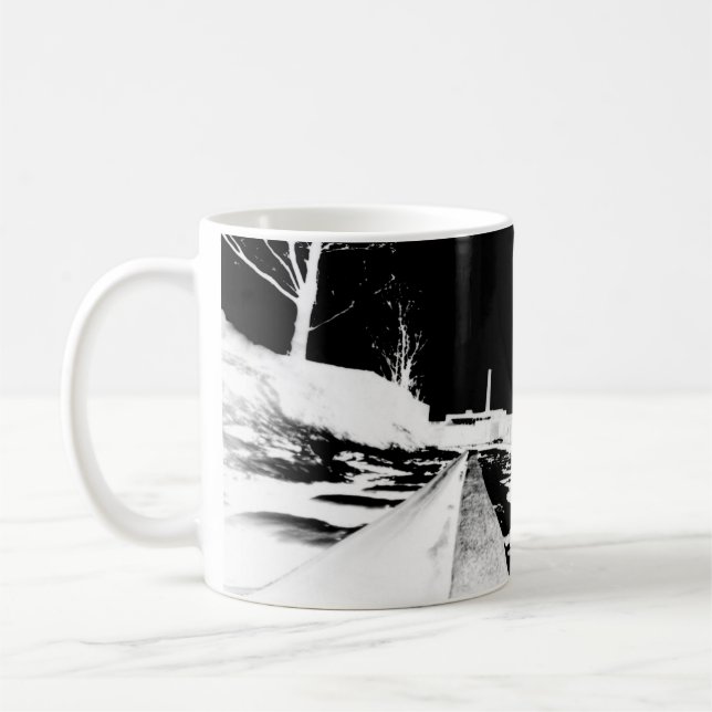 Ground View Of Rail Road Tracks - negative Coffee Mug (Left)