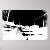 Ground View Of Rail Road Tracks - negative