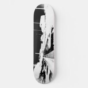 Ground View Of Rail Road Tracks - negative Skateboard