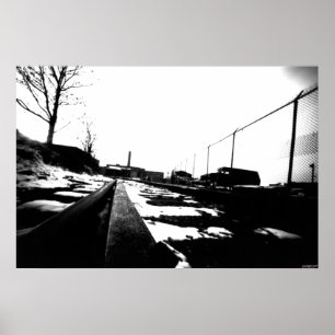 Ground View Of Rail Road Tracks Poster