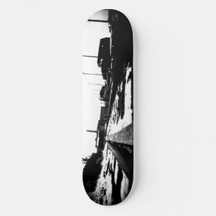 Ground View Of Rail Road Tracks Skateboard