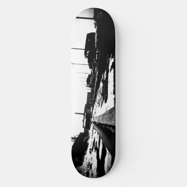 Ground View Of Rail Road Tracks Skateboard (Front)
