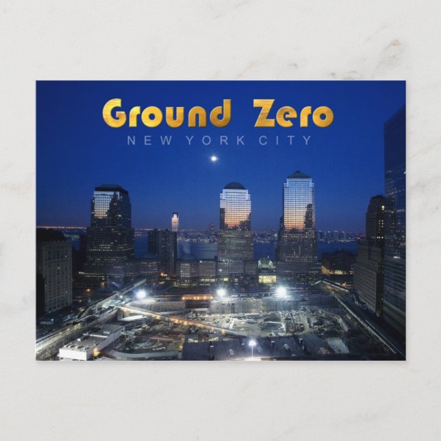 Ground Zero, Manhattan, NYC at night Postcard (Front)