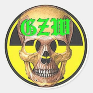 Ground Zero Warhead green skull Classic Round Sticker