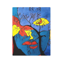 "Grounded" print on metal wall art