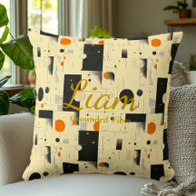 Grounded Vibes – Black, Orange & Cream Geometric