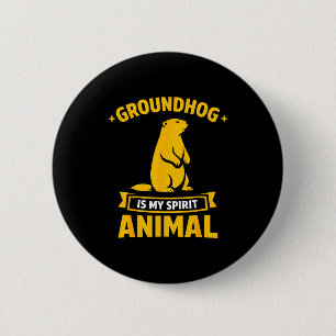 Groundhog 6 cm round badge