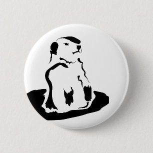groundhog 6 cm round badge