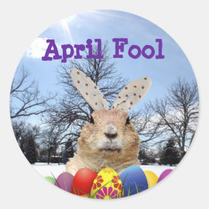 Groundhog April Fool Day Classic Round Sticker