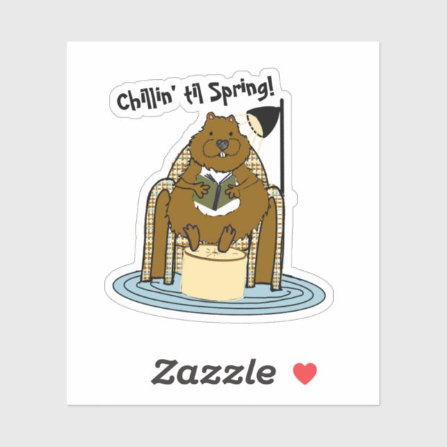 Groundhog Bookworm waits for Spring (Sheet)