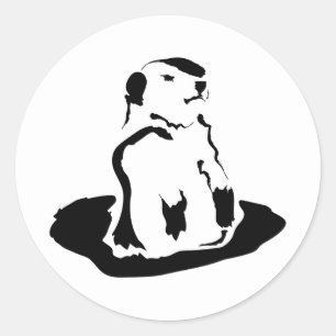 groundhog classic round sticker