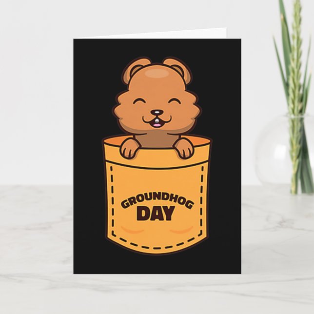 Groundhog Day 2023 Pocket Meme Funny Groundhog Lov Card (Front)
