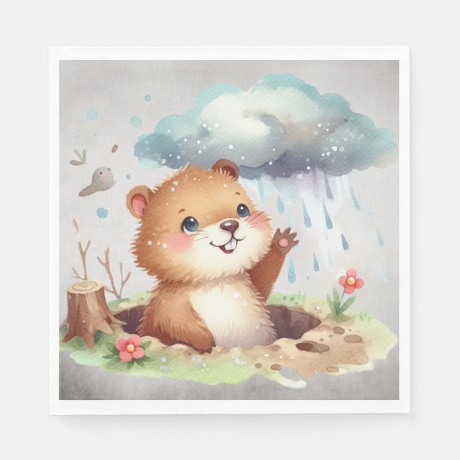 Groundhog day 22 February  Napkin (Front)