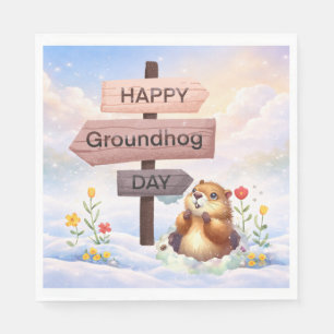 Groundhog day 22 February Napkin