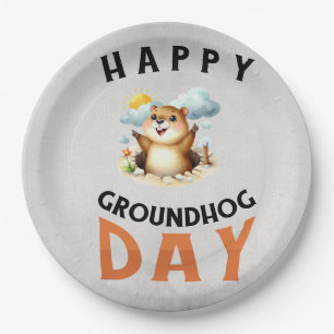 Groundhog day 22 February Paper Plate