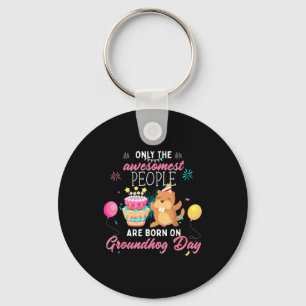 Groundhog Day Birthday 2022 Groundhog Lovers Key Ring