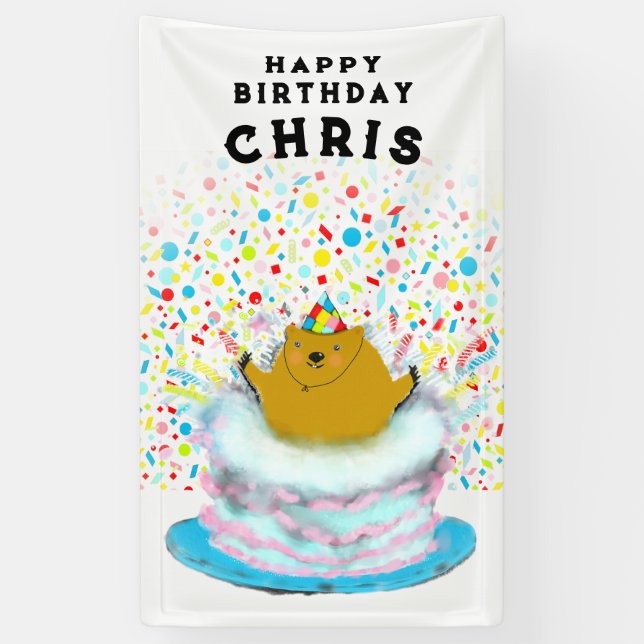 Groundhog Day Birthday Banner (Vertical)