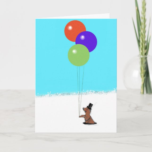 Groundhog Day Birthday Card (Front)