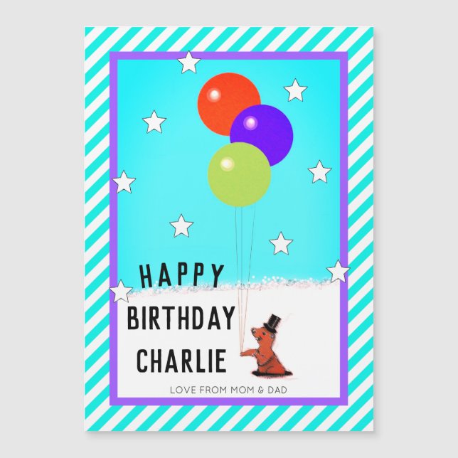 Groundhog Day Birthday Card (Front)