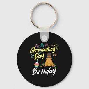 Groundhog Day Birthday Groundhog Funny Party Key Ring
